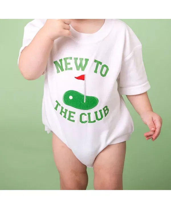 Детский комбинезон для мальчиков с коротким рукавом New To The Club Patch Sweet Wink, белый — фото 3