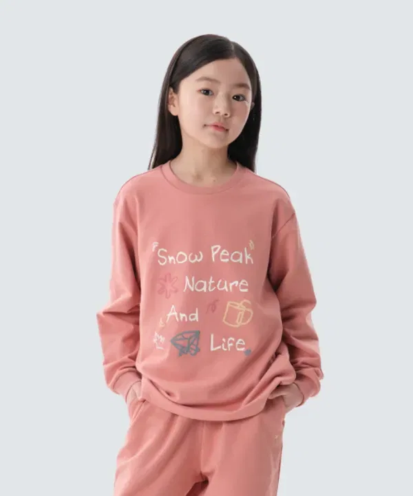 Футболка с длинным рукавом с графическим принтом, Doodle Snowpeak Apparel Kids, коралловый