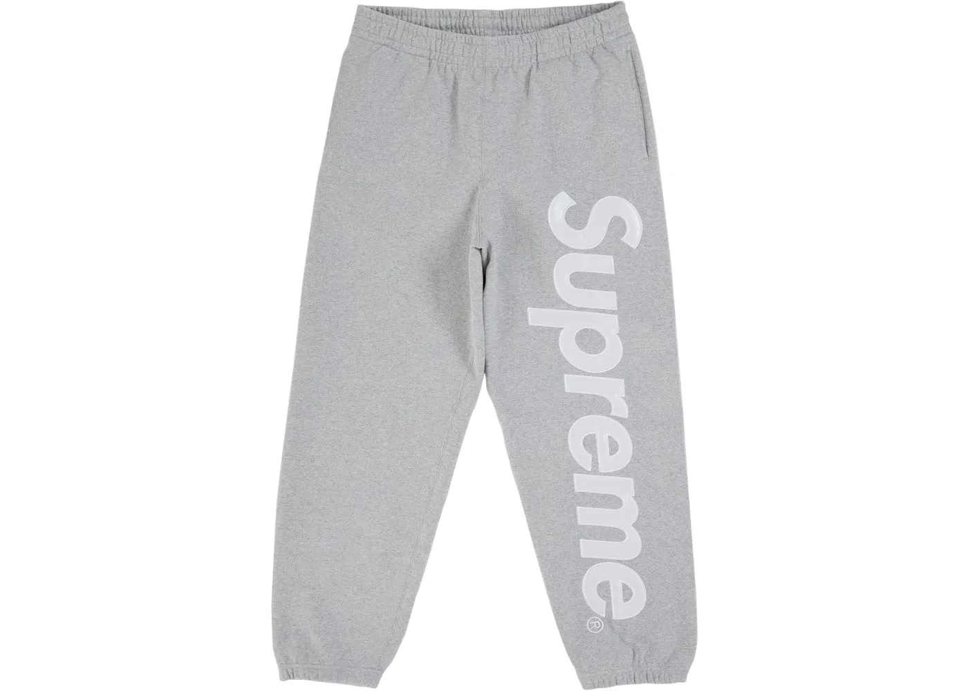Мужские спортивные штаны с сатиновой аппликацией Sweatpant (SS26) Supreme, Heather Grey