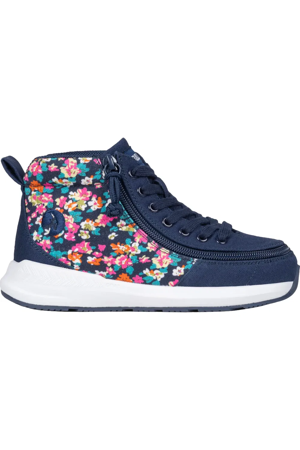 Кроссовки детские высокие на молнии Goat Classic BILLY Footwear, Navy Floral — фото 3