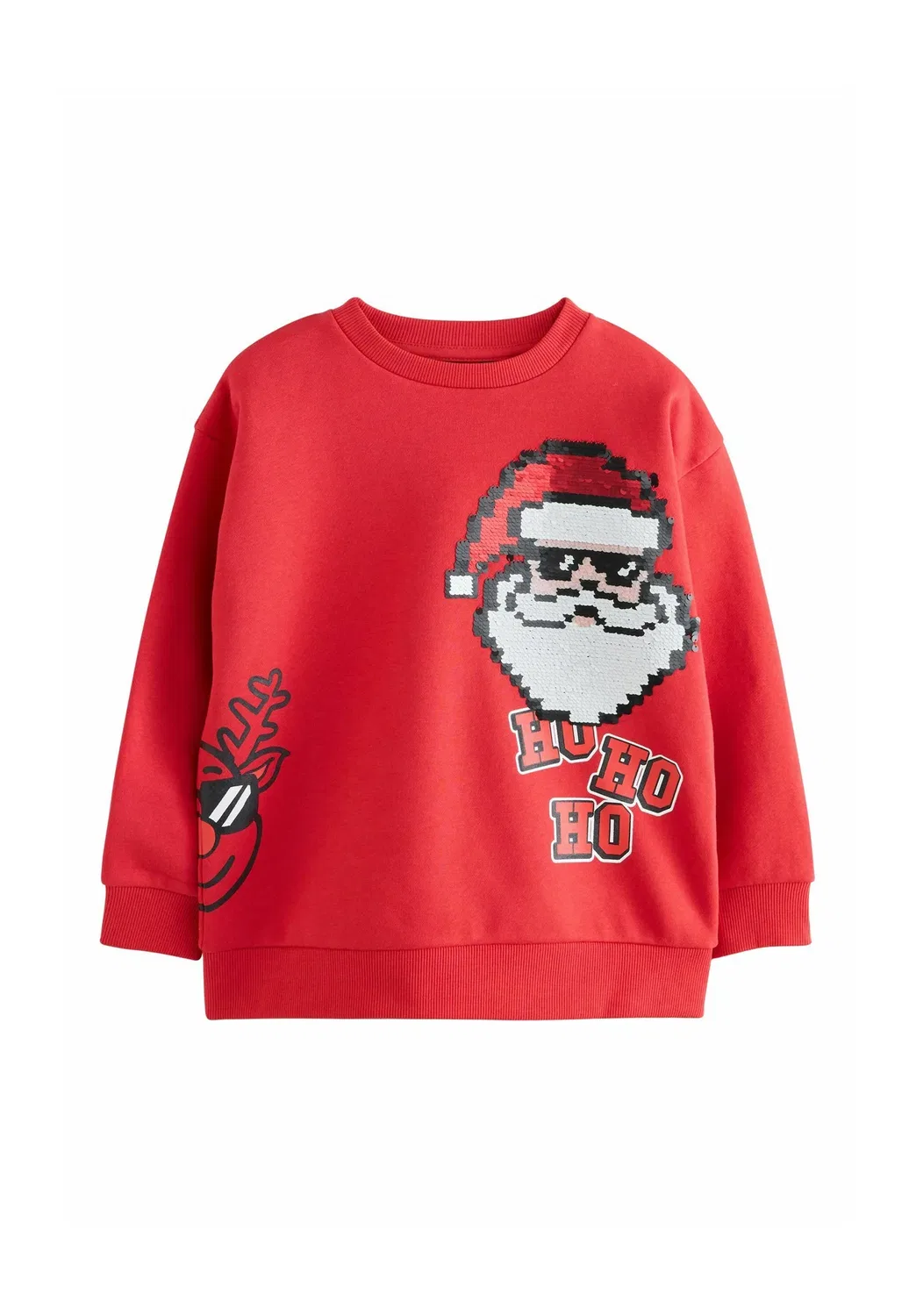 Рождественский свитер с круглым вырезом - толстовка Next, Red Sequin Santa