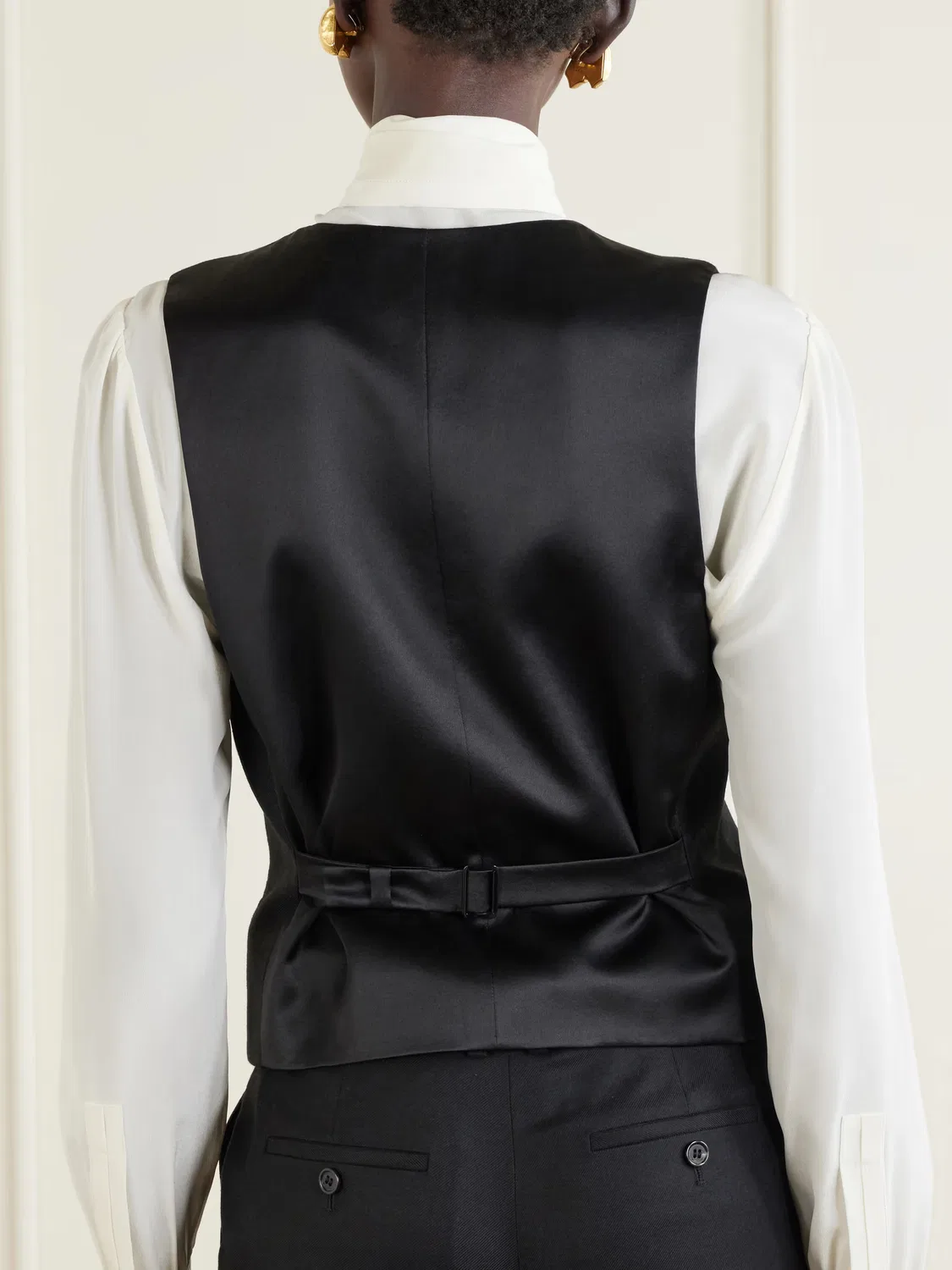 Жилет из кашемировой саржи Saint Laurent, черный — фото 4
