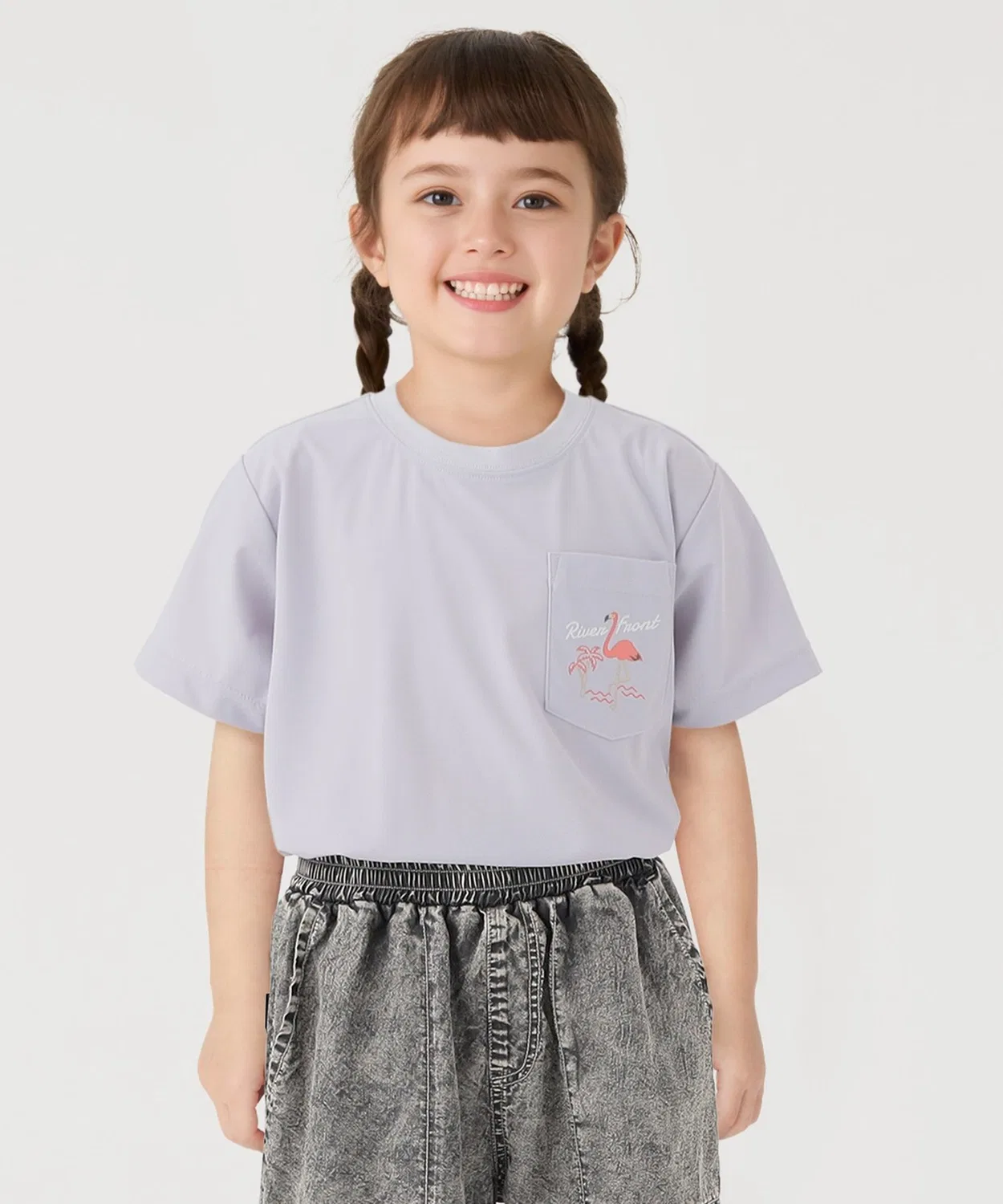 Детская футболка с принтом Pocket Shark Lavender SHIPS Colors, Lavender