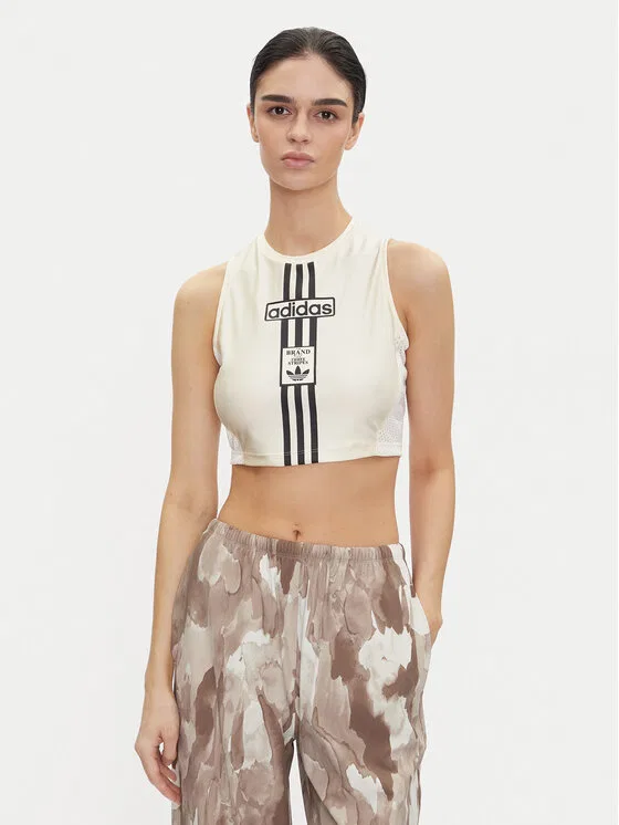 Топ slim fit Adibreak Adidas, кремовый