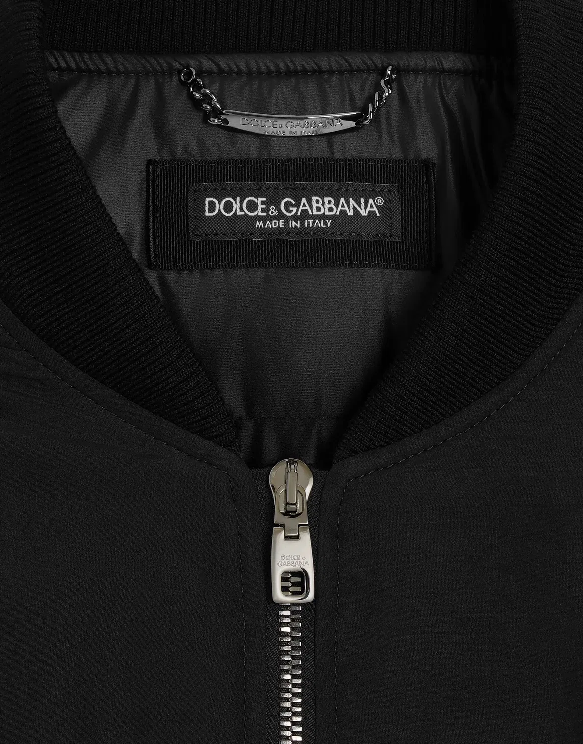 Утепленная куртка-бомбер из холста Dolce & Gabbana, черный — фото 4