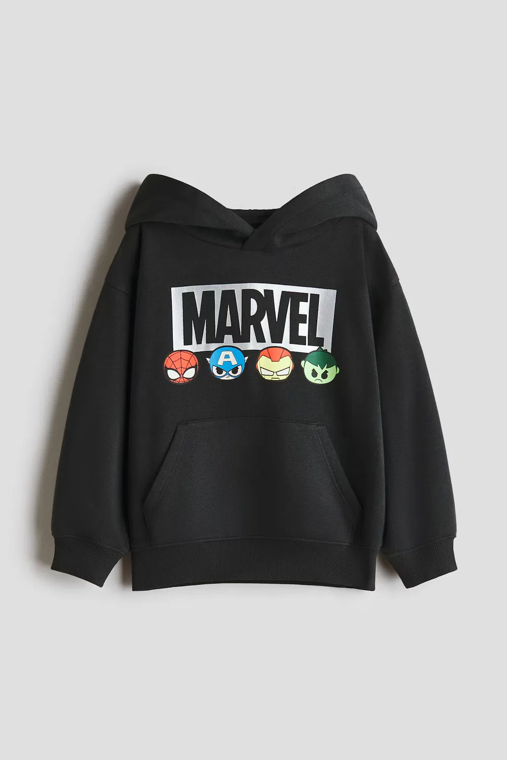Худи с принтом и внутренней подкладкой из ворса H&M, Schwarz/Marvel Comics