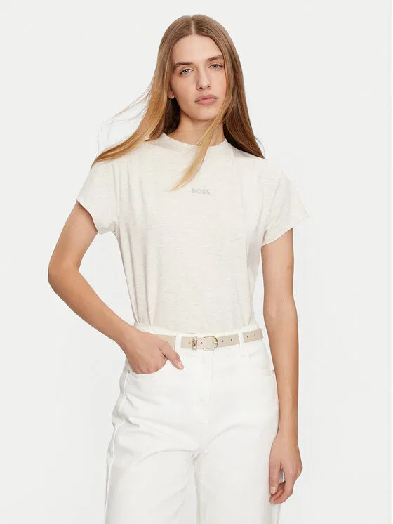 Футболка regular fit Bea Boss, кремовый