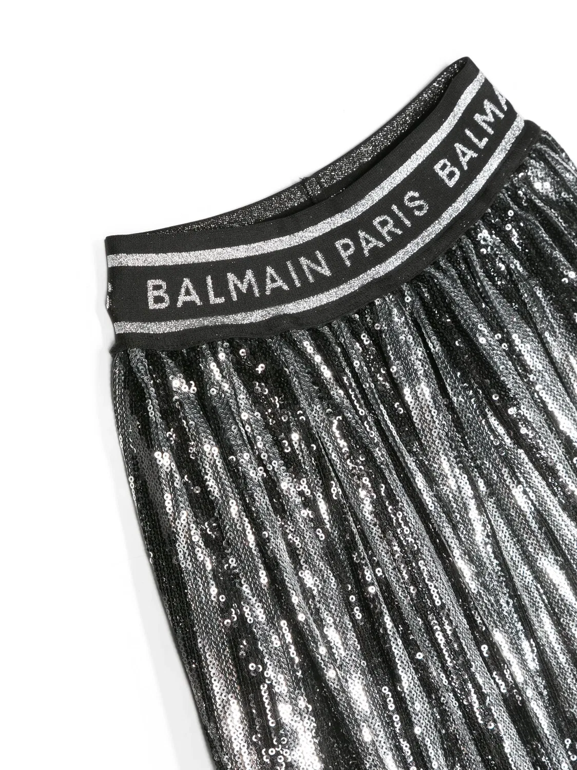 Юбка с пайетками и складками Balmain, черный — фото 2