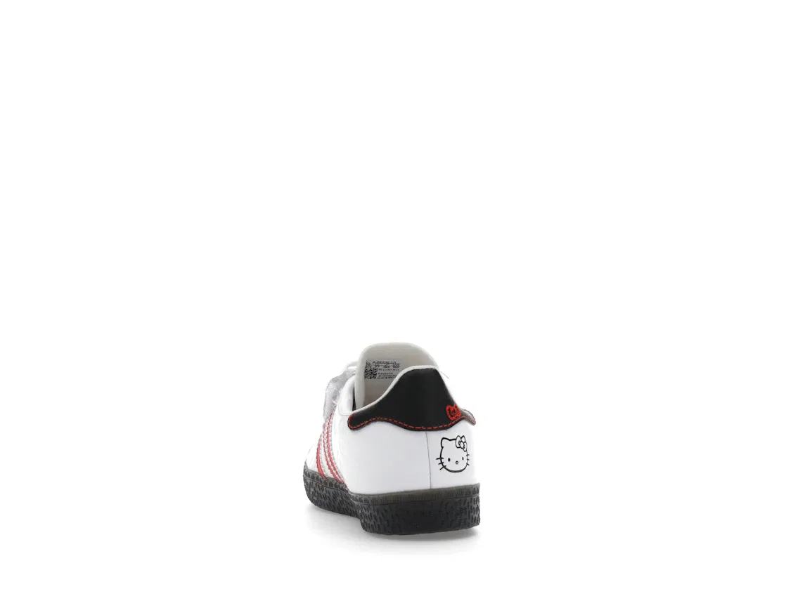 Детские кроссовки с закрытой шнуровкой Adidas Gazelle Comfort Closure Hello Kitty, Cloud White/Red/Black — фото 4