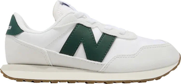 

Кроссовки New Balance 237 Bungee Lace Little Kid Wide 'Nimbus Cloud Nightwatch Green', белый