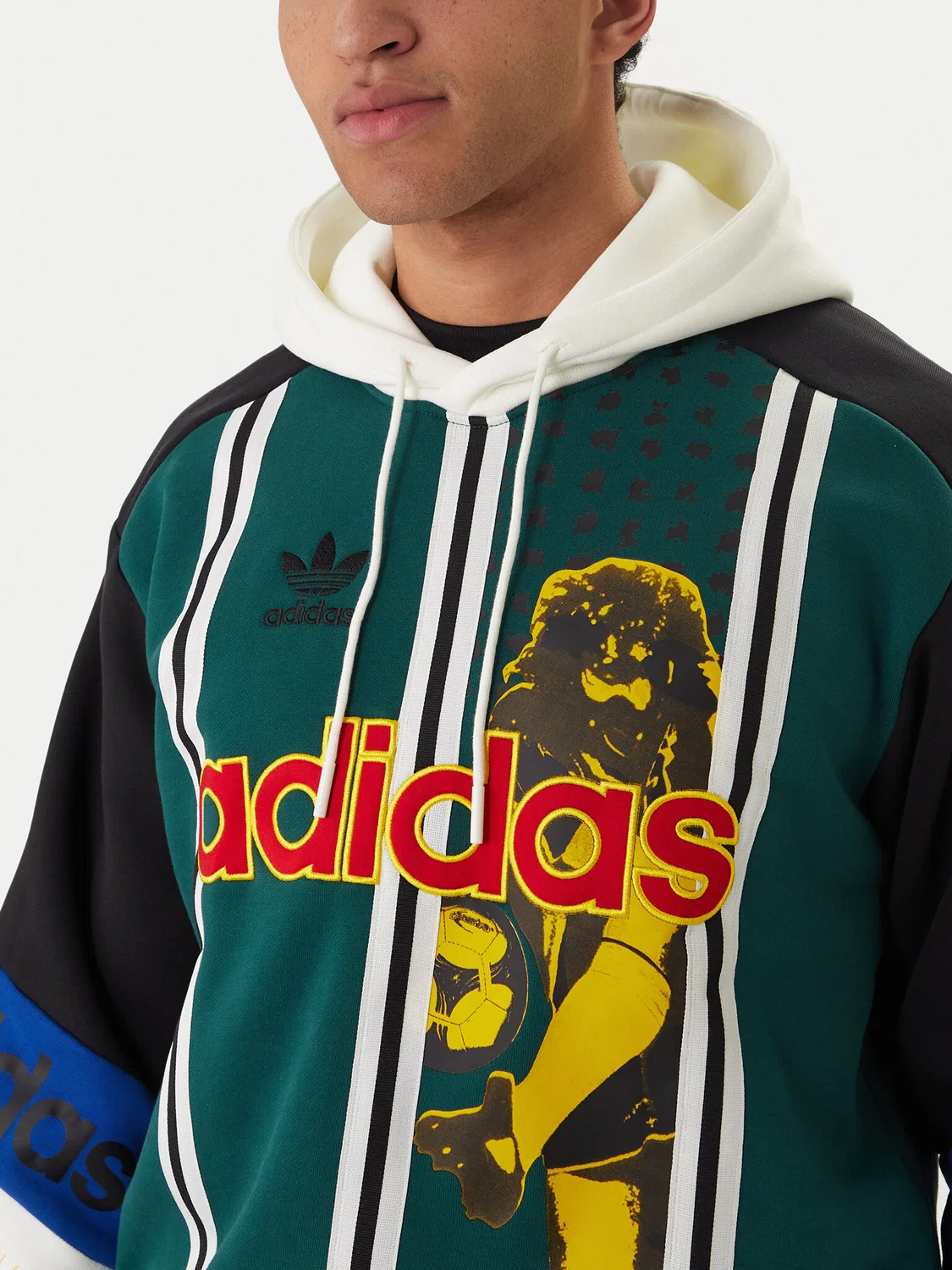 Мужской свитшот свободного кроя Archive Football Graphic Adidas, зеленый — фото 4