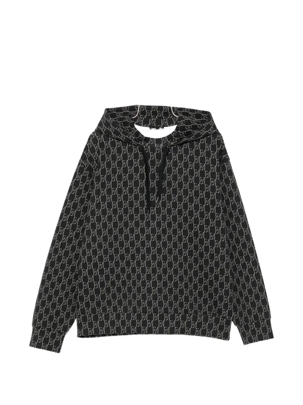 Худи с монограммой Emporio Armani, черный