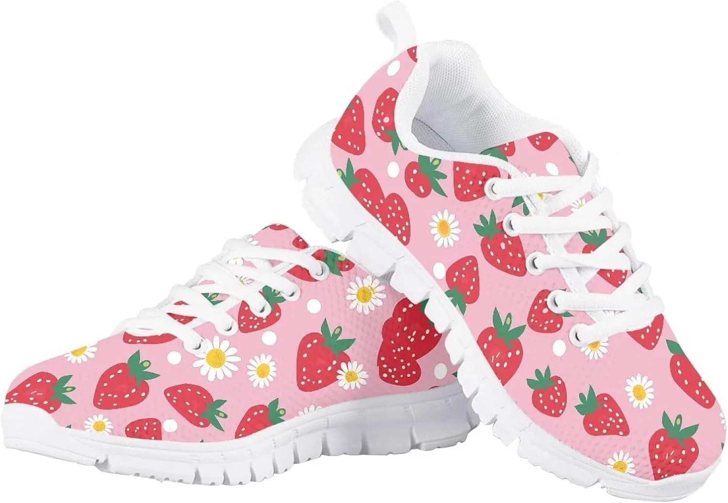 Детские кроссовки с белой подошвой Flashideas, Strawberry — фото 4