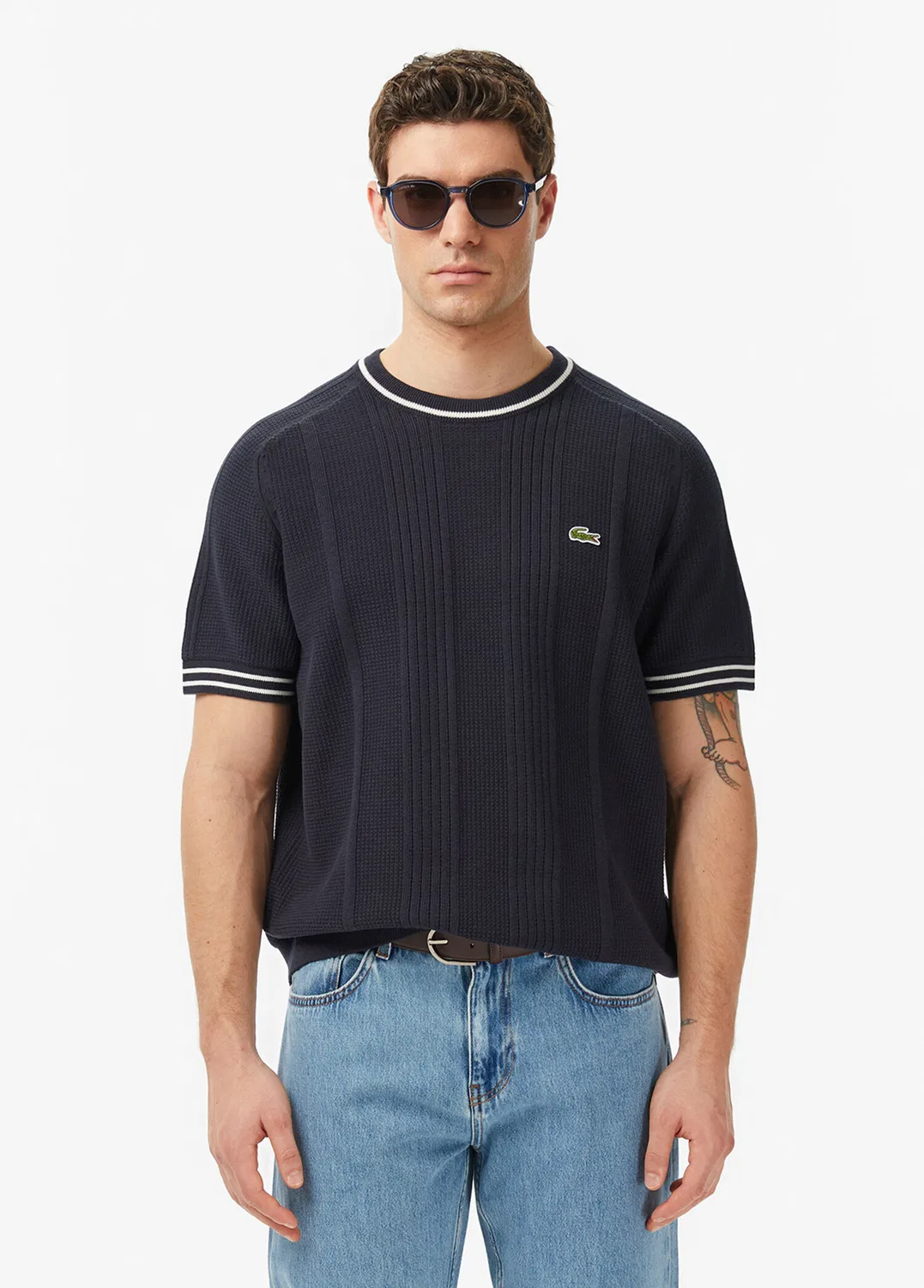 Трикотажный свитер Lacoste Classic Fit, серый