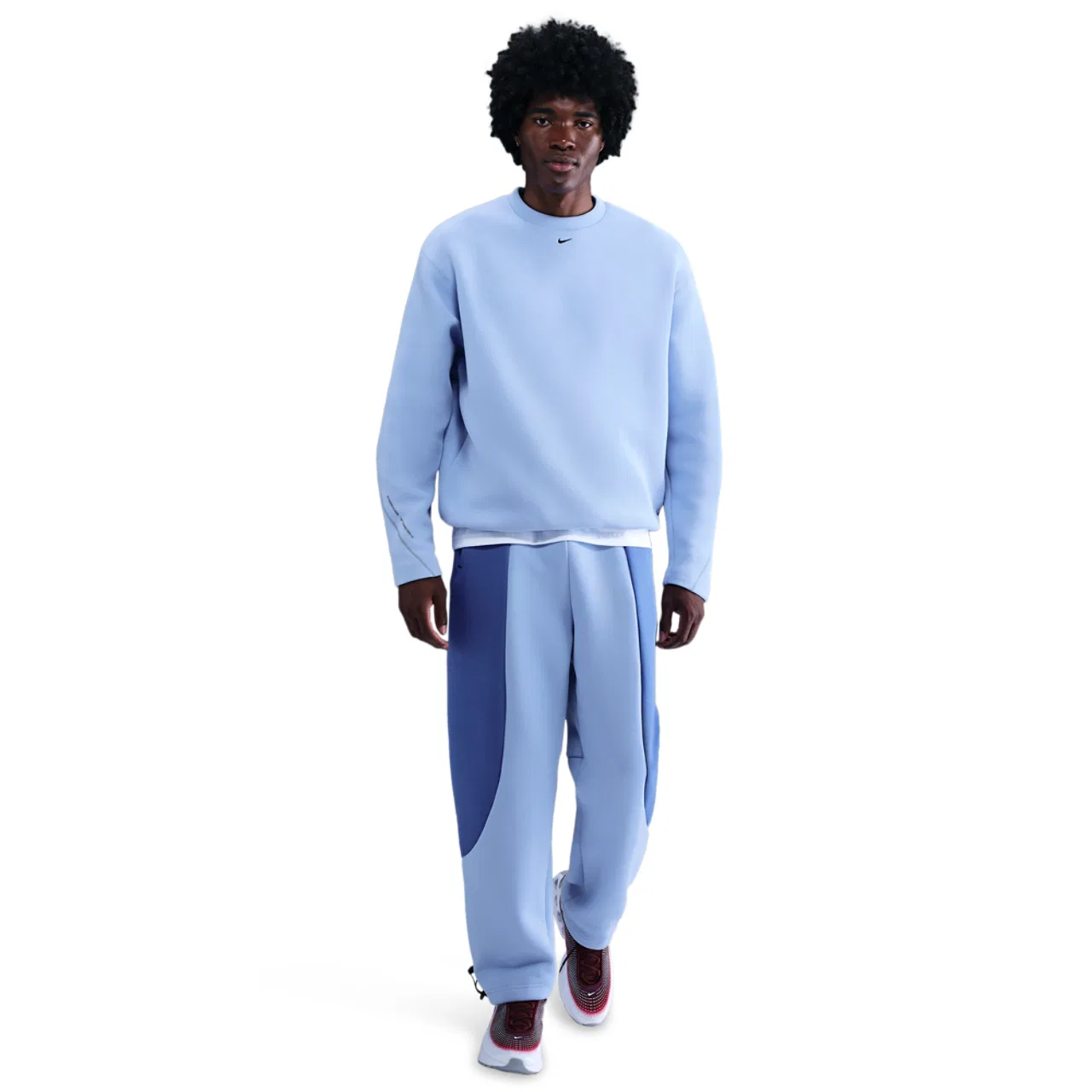 Толстовка мужская Tech Fleece Crew Nike, цвет Aluminum/Black — фото 3
