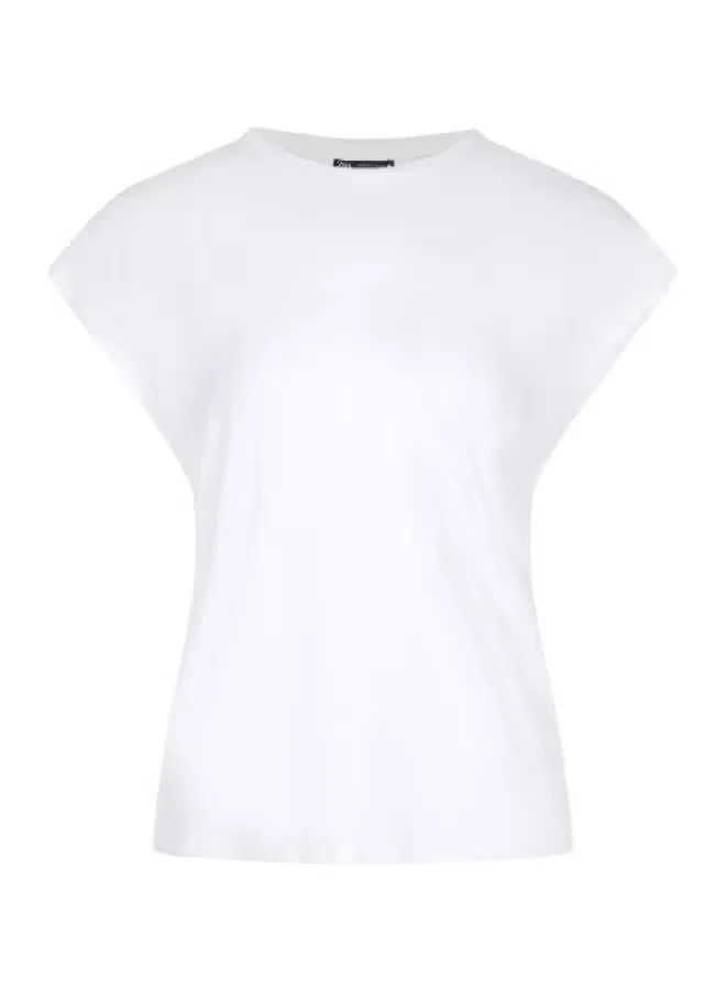 Футболка свободная хлопковая Zara, белый