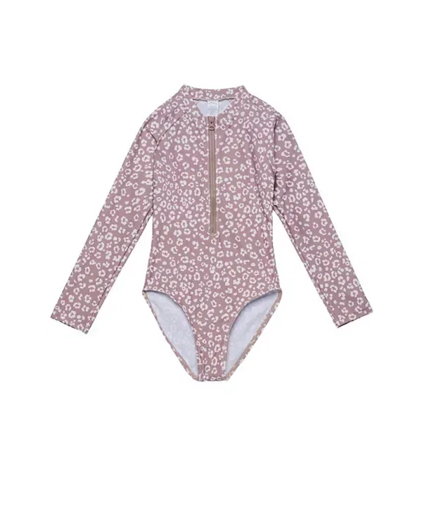 Детский купальник для девочек с длинным рукавом Leopard Love Gottex Kids, Cacao