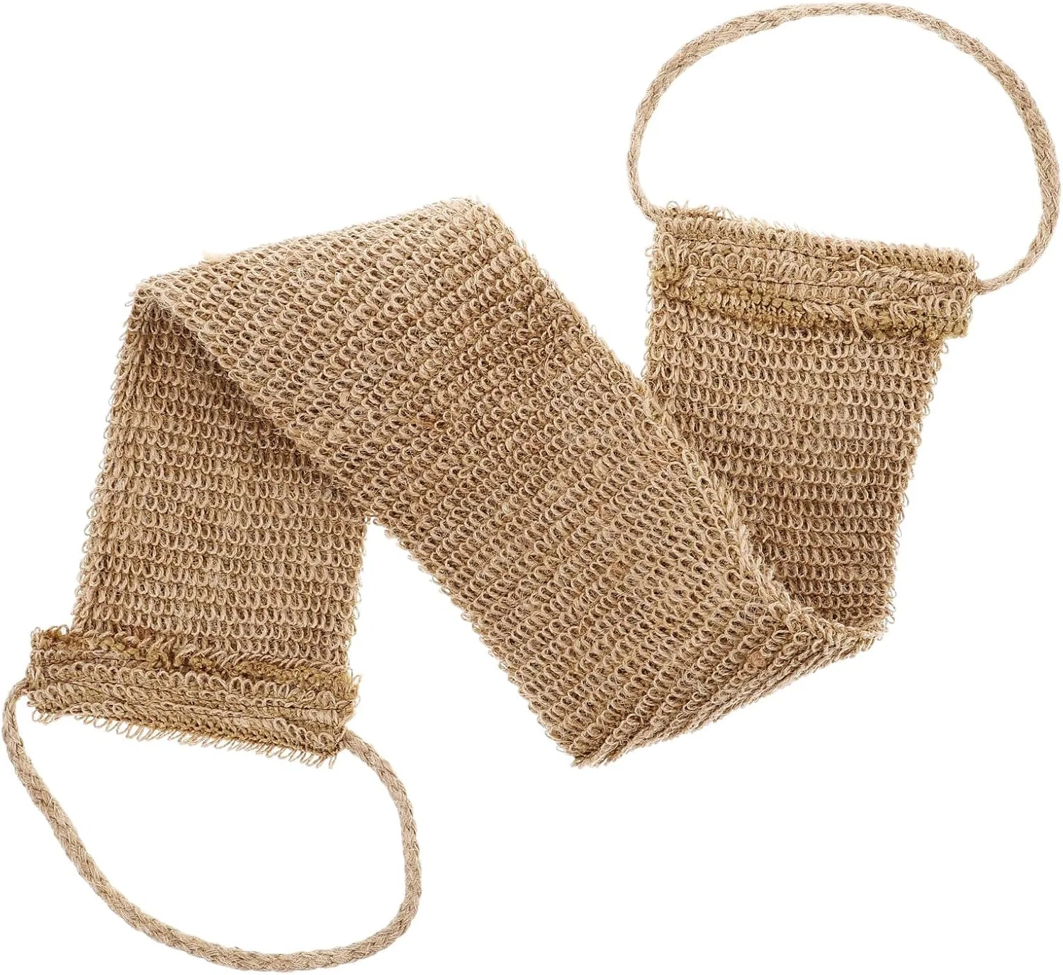 Скребок для спины из джута с ручками, CATIEBYE, 60x11x1 см, Khaki