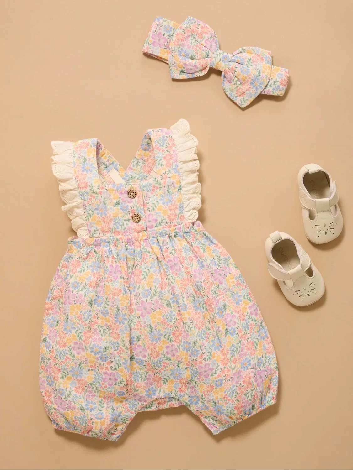 Ромпер Purebaby Pink Floral, розовый