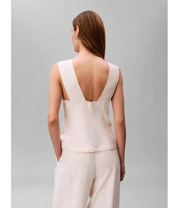 Женский топ Regular Fit Heavy Calvin Klein, Écru — фото 3
