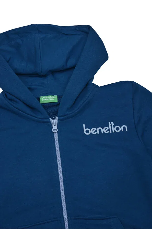 Детское худи для девочек с капюшоном United Colors Of Benetton, Oil — фото 2