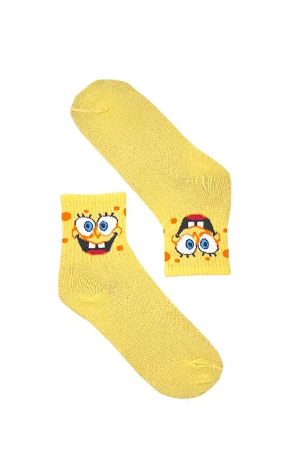 Детские носки с принтом Unisex Sponge Bob College Socks Bonapart, Yellow — фото 2