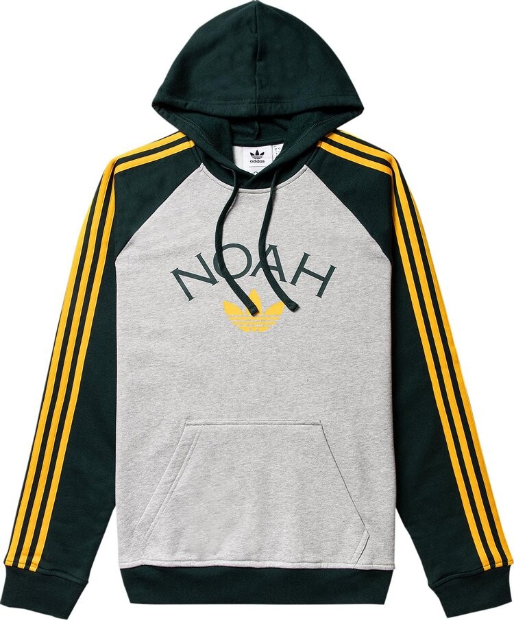 

Худи adidas x Noah 3S Hoody 'Medium Grey Heather/Green Night', серый