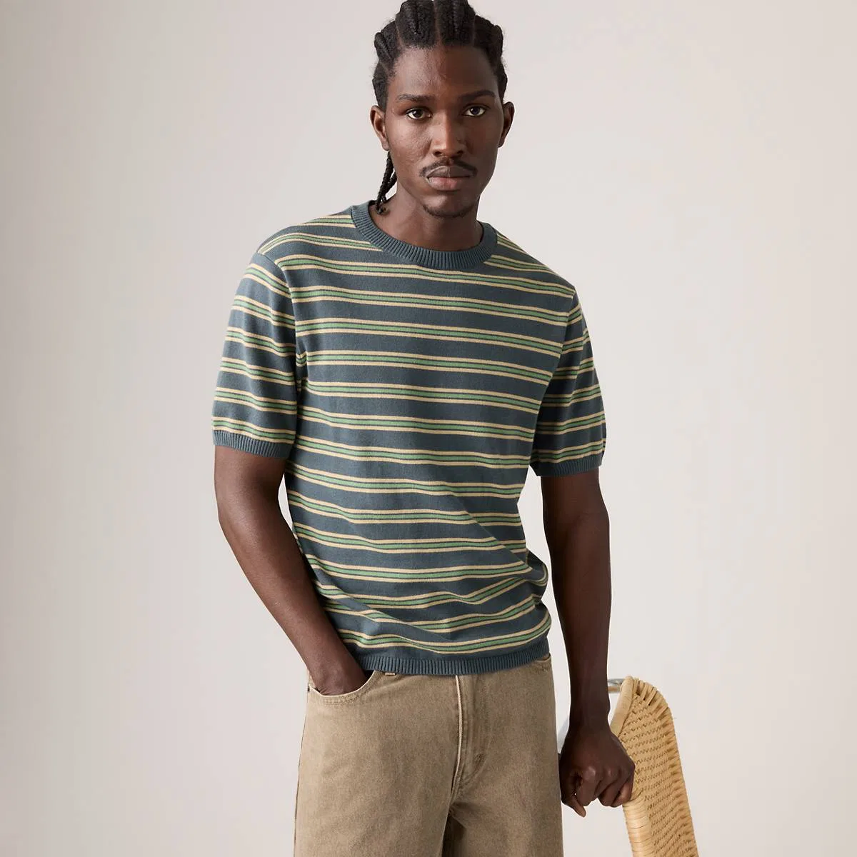 Свитер с коротким рукавом Levi's, Lucas Stripe Dark Slate - Blue — фото 2