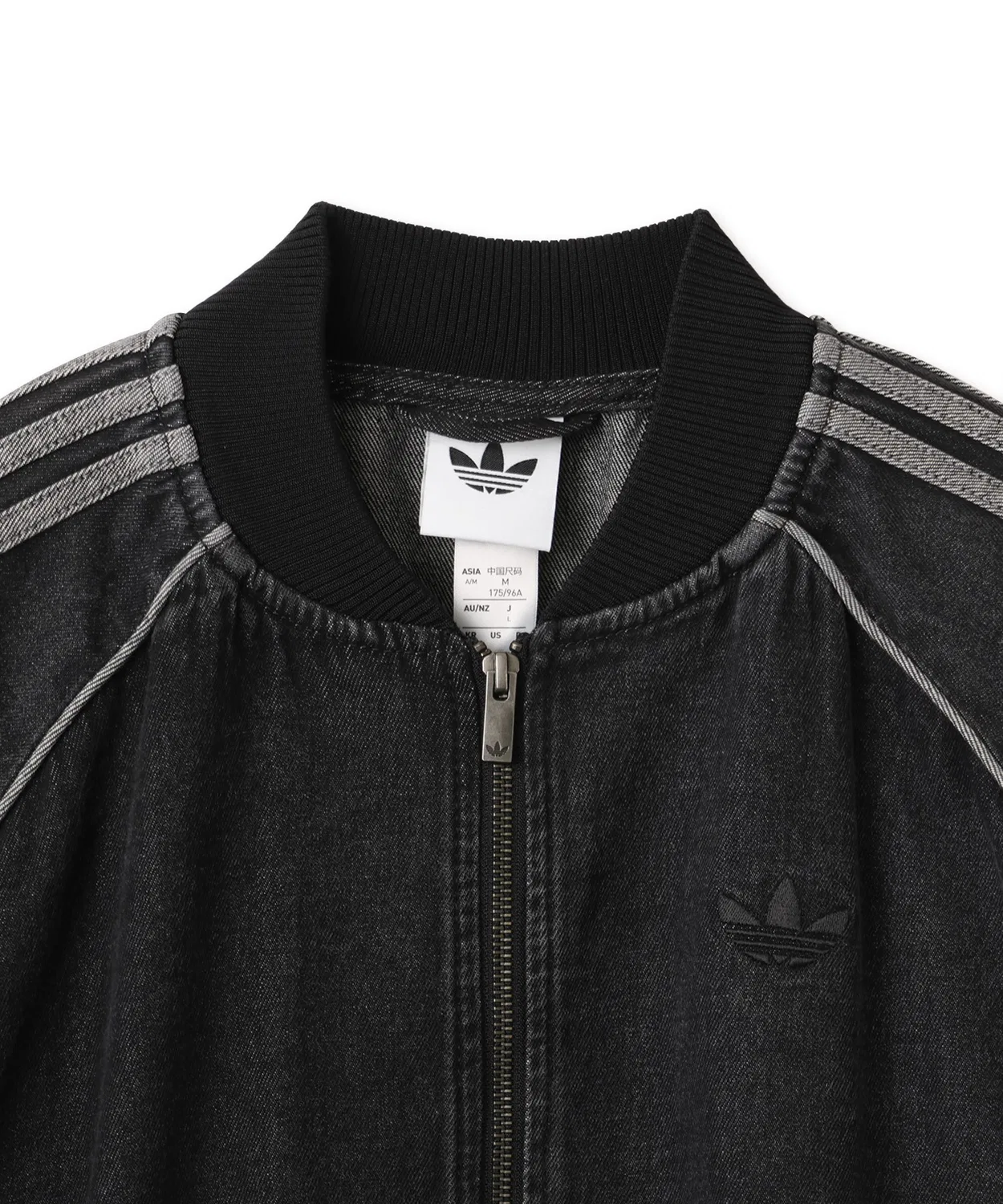 Мужская джинсовая куртка с молнией, свободного кроя, Adidas, Black — фото 4