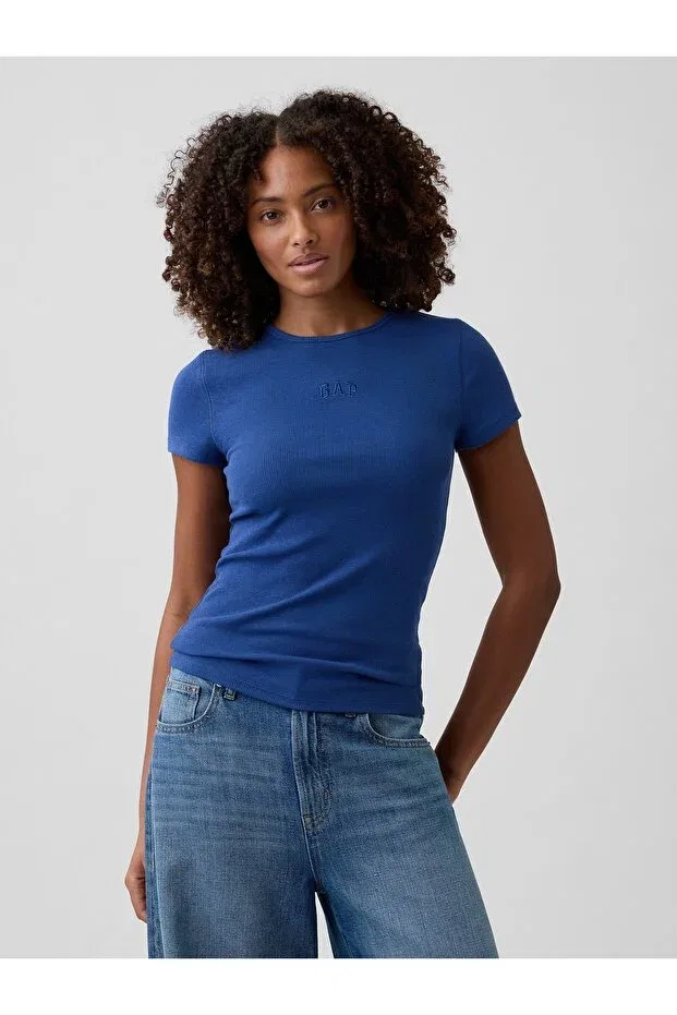 Женская футболка хлопковая Gap, Cobalt Blue-005