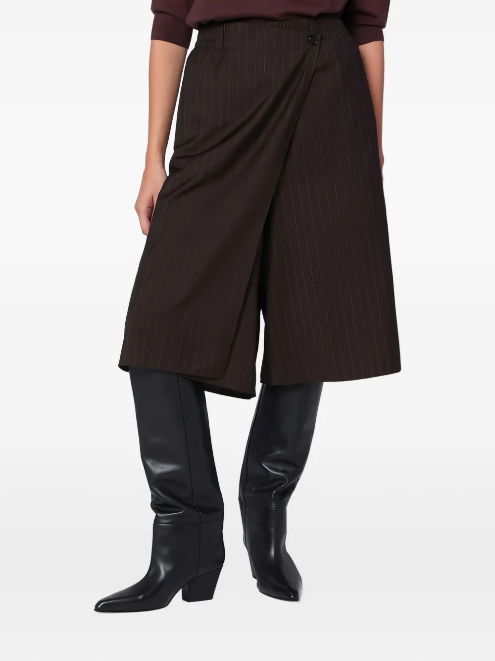 

Шорты с запахом в полоску 6397, коричневый