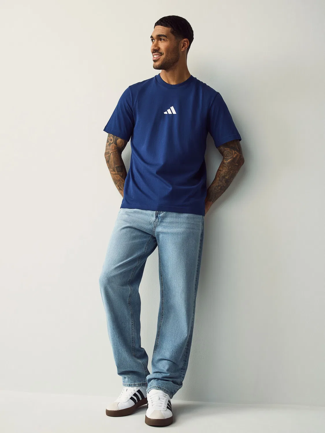 Футболка хлопковая adidas Essentials Navy — фото 2