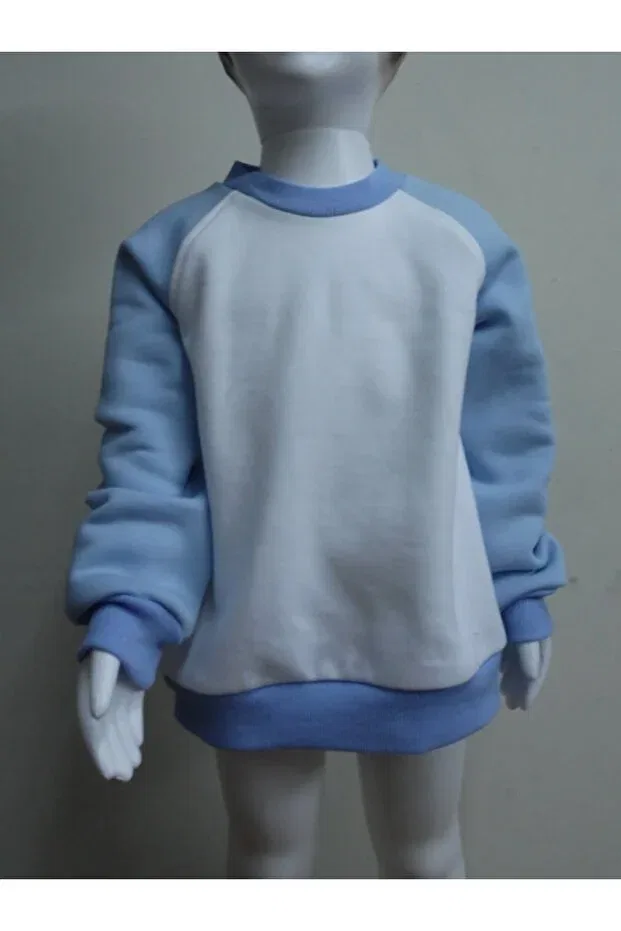 Детские свитшот для девочек с длинным рукавом Mavi Kirpi Baby Style, Baby Blue - White (Without Pocket)