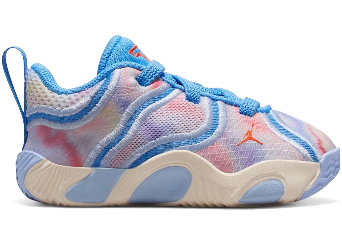 Детские кроссовки для мальчиков с принтом тай-дай Jordan Tatum 3 Jordan, University Blue/Pale Ivory/Royal Tint/Camellia