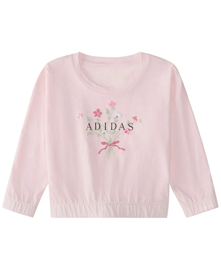 Комплект из лонгслива и брюк с принтом adidas, Pink Black — фото 4