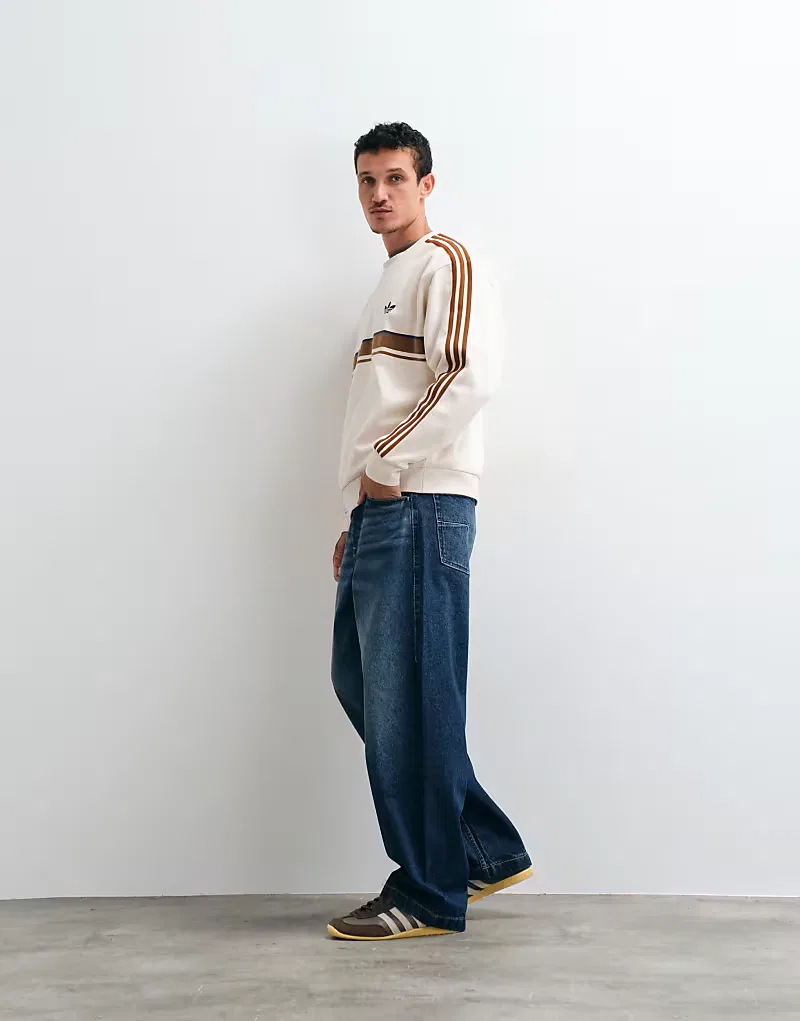 Ретро-свитшот Adidas Originals, бежевый — фото 2