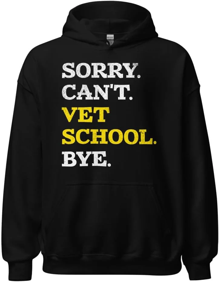 Ретро худи Vet Student Veterinary Unisex, Sorry Cant Vet School Bye Generic, черный