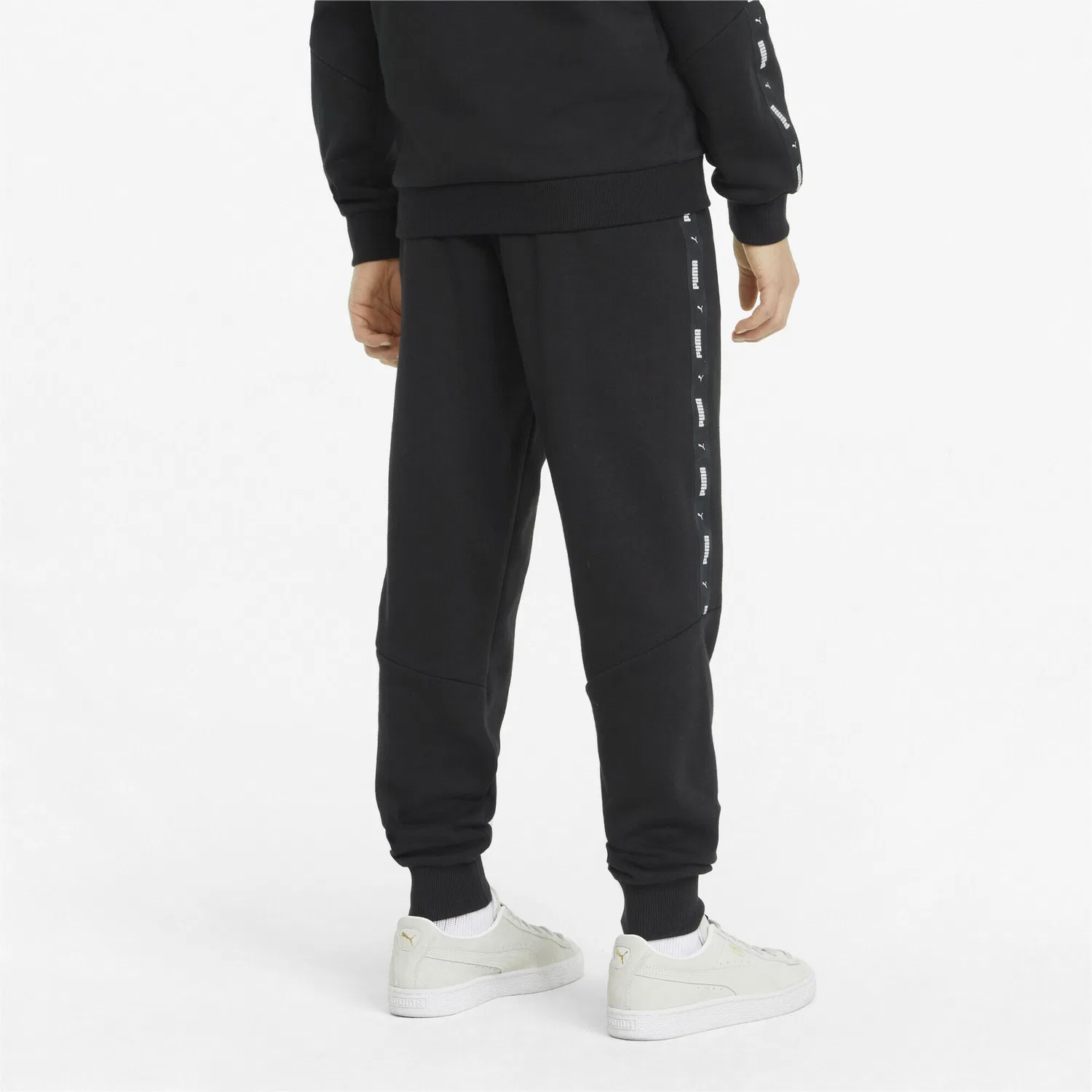 Детские спортивные штаны с принтом Essentials+ Tape Puma, Schwarz — фото 3