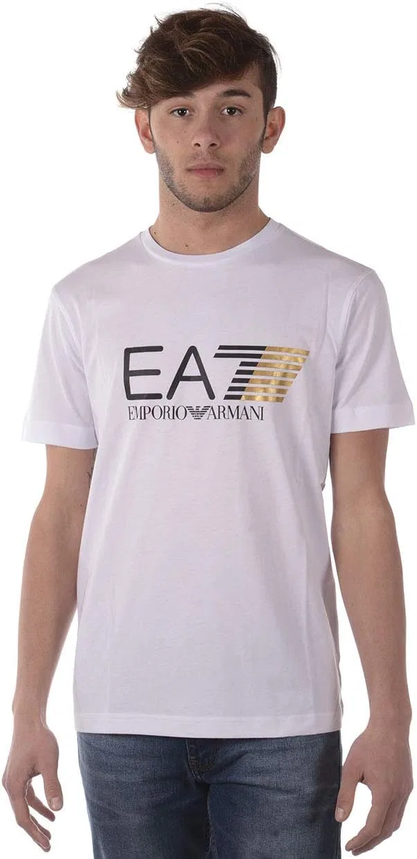 Мужская футболка с большим логотипом Emporio Armani, White