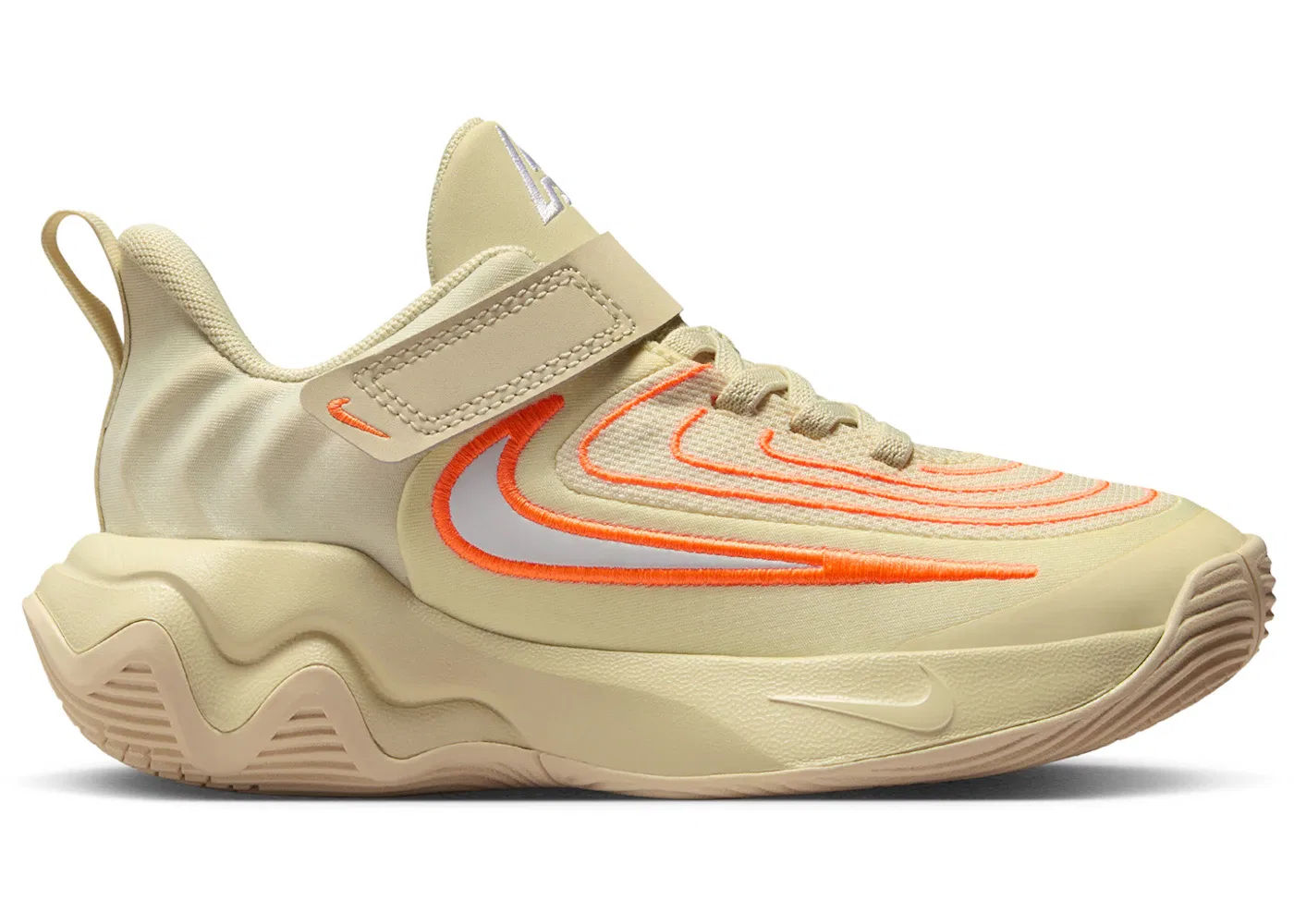 Детские кроссовки для мальчиков спортивные Nike Giannis Immortality 4, Light Khaki Alabaster Total Orange White