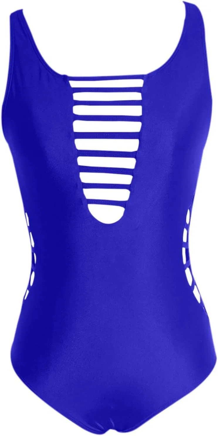 Женский цельный купальник с утяжкой живота One Piece Swimsuit, Blue — фото 4