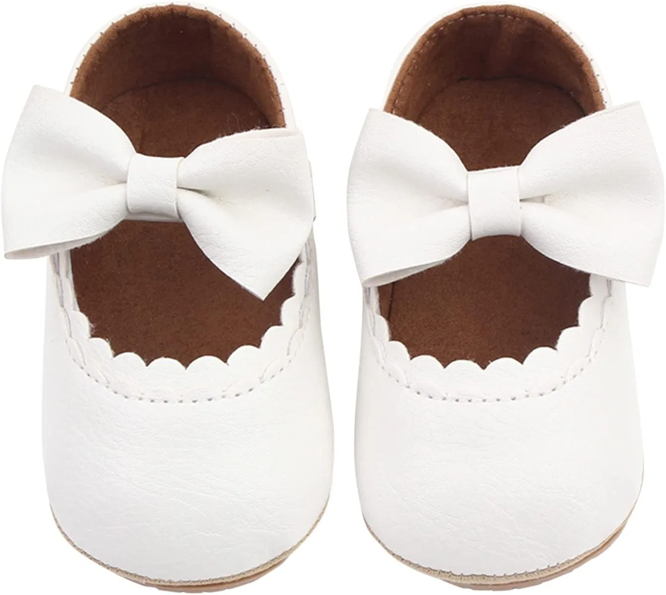 Детские туфли Мэри Джейн для девочек с бантом, модель Bowknot Dress Party, White — фото 3