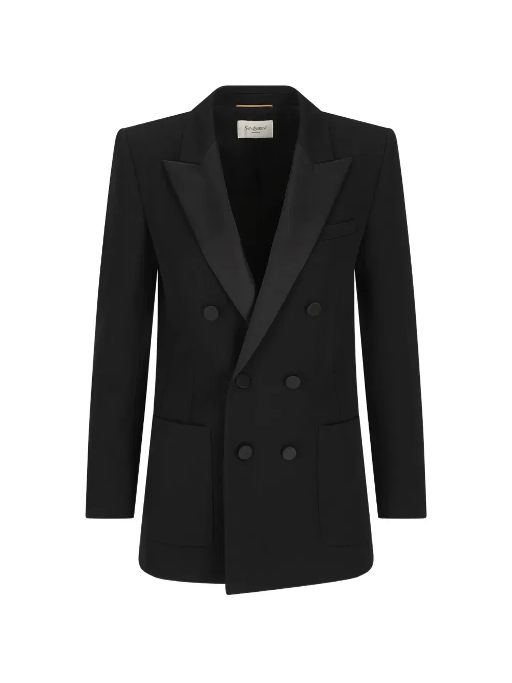 Двубортный жакет Grain de Poudre Saint Laurent, черный
