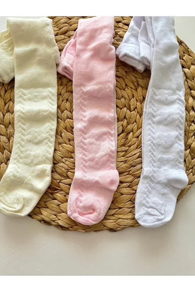 Детские колготки для девочек хлопковые 3 шт Pileki Baby, Mixed — фото 3