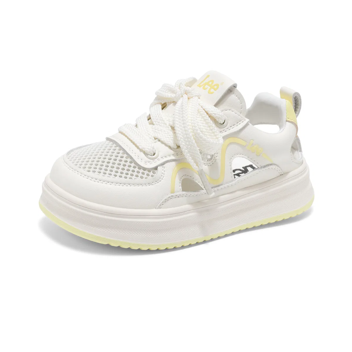 Детские кеды для скейтбординга с закрытым носком Lee, Light Yellow — фото 3