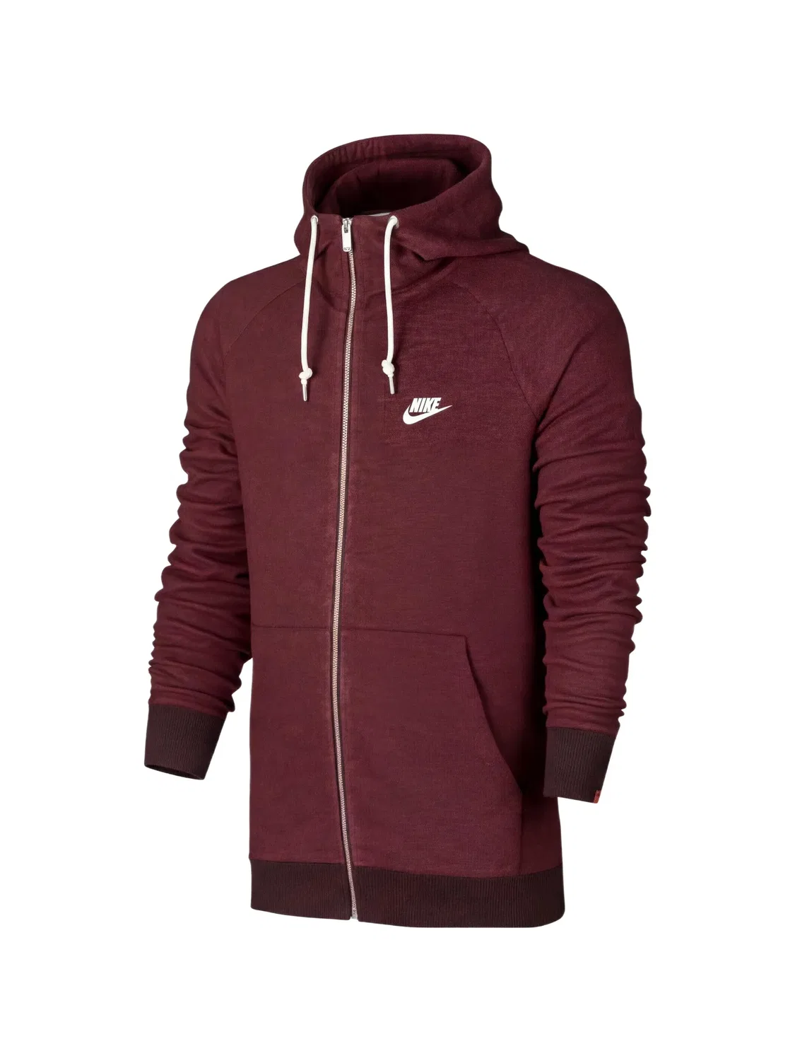 Худи на молнии с вышитым логотипом Nike, красный