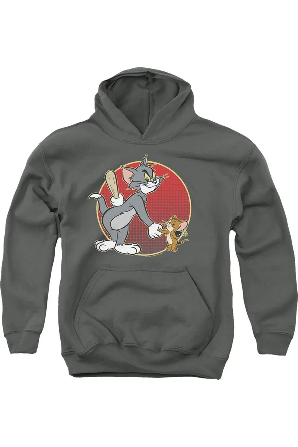 Детское худи с капюшоном с принтом Tom And Jerry Hide Gildan, Charcoal