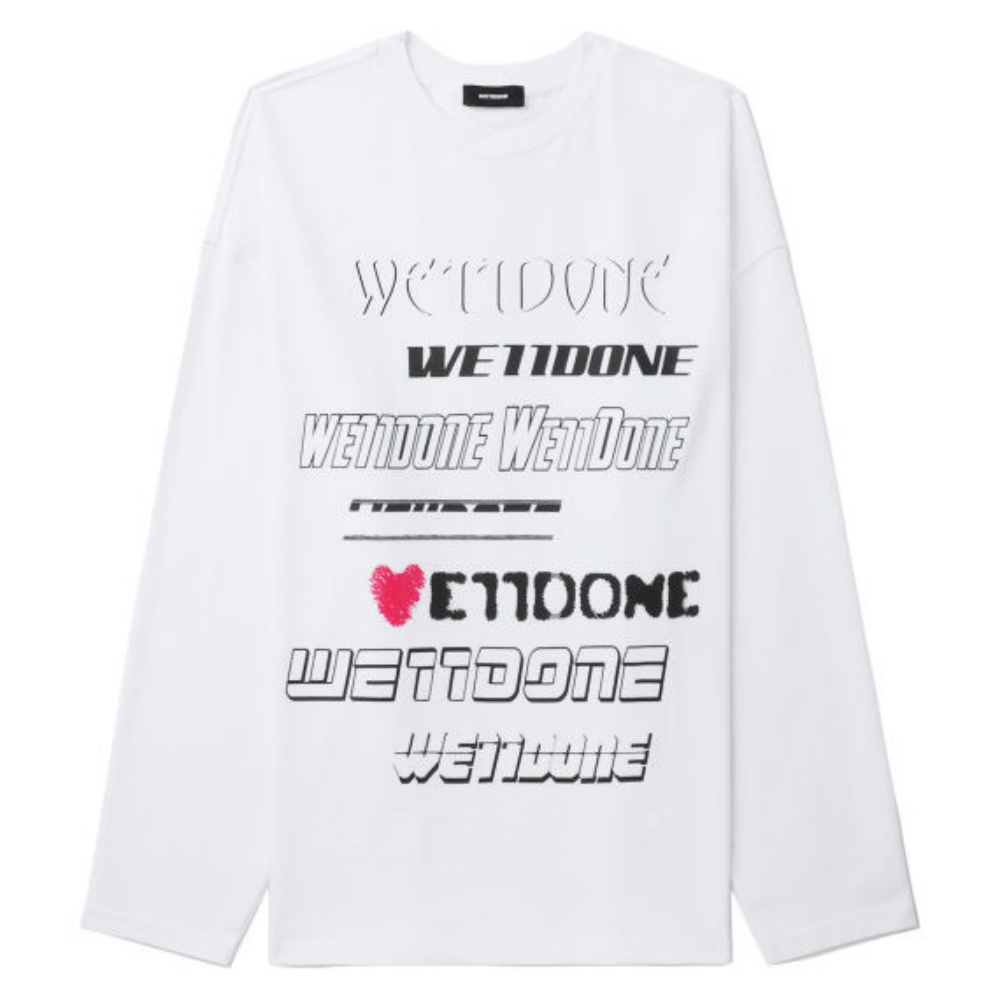 

WE11DONE Футболка Women's White с круглым вырезом, умеренно прямого кроя