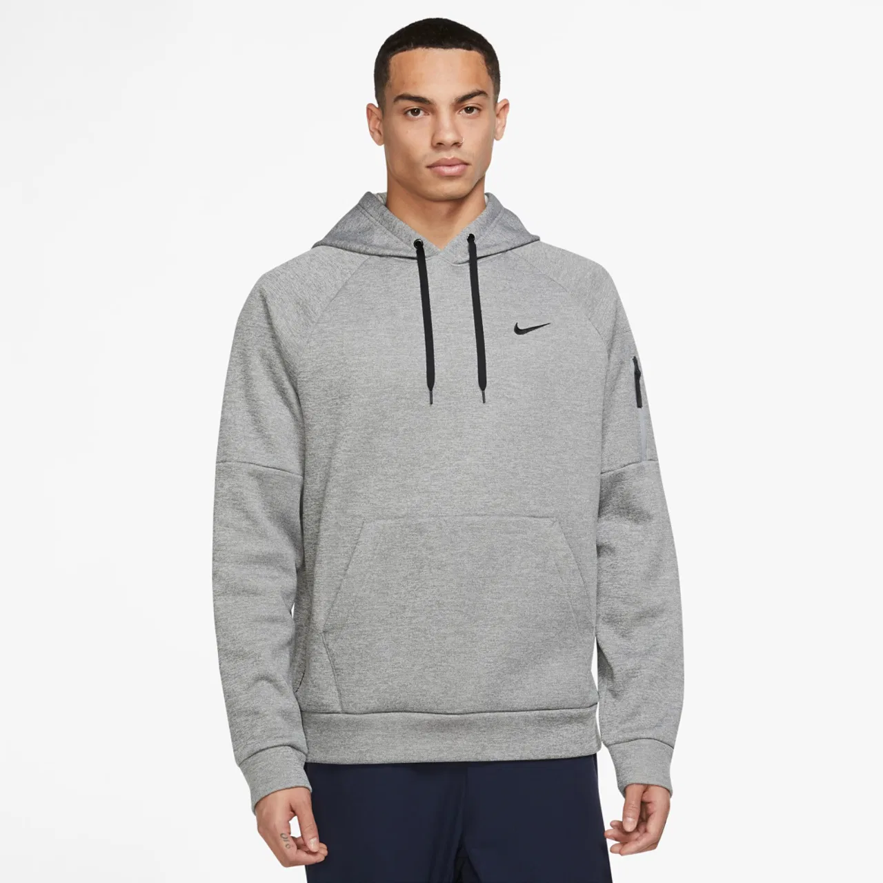 Мужской пуловер из флиса Therma Fleece Nike, Dark Grey Heather Particle Grey Black