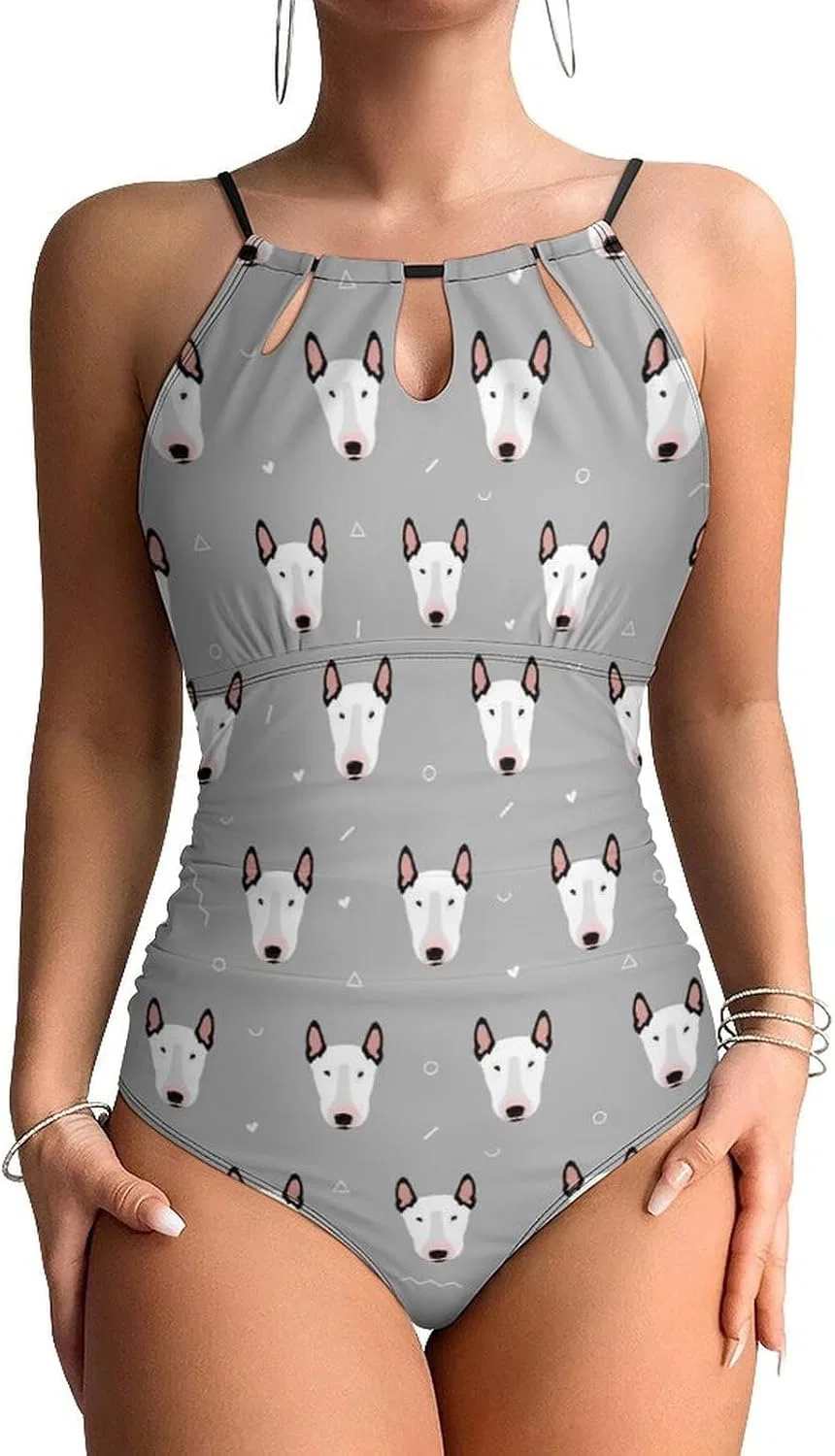Женский слитный купальник с змеиным принтом, Modern/Fitted, Black/White